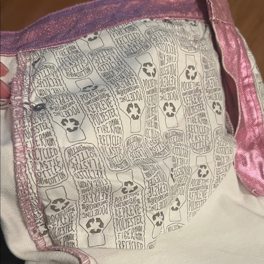 #0983+ Metallic Pink Denim Skirt - Picture 11 of 12